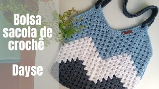 Bolsa sacola de croche Dayse super facil de fazer [upl. by Yerffoej]