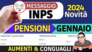 MESSAGGIO INPS 📑 PENSIONI GENNAIO 2024 ➜ RIVALUTAZIONE AUMENTI ma CONGUAGLIO IRPEF TAGLIA IL NETTO [upl. by Yelyk]