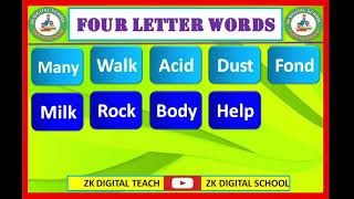 Four letter words  English Activity  Three letter words  Part 2  Garden of words [upl. by Yesiad358]