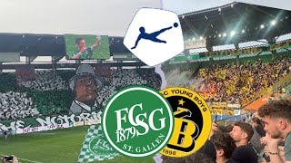 FC StGallen vs BSC YB  Stadionvlog  STGALLER CHOREO🤩  COMEBACK VON YB INNERT 8 MINUTEN😮🤯 [upl. by Samella]