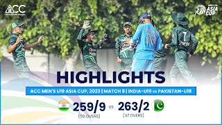 ACC Mens U19 Asia Cup  IndiaU19 vs PakistanU19  Highlights [upl. by Haral]