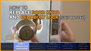 How to Replace a Door Knob and Deadbolt Lock Step By Step [upl. by Monda556]