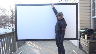 100 Inch Foldable IndoorOutdoor Movie Projector Screen Review [upl. by Renard]