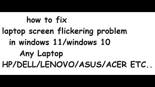 how to fix laptop screen flickering problem in windows 11 2024 [upl. by Adnoral]