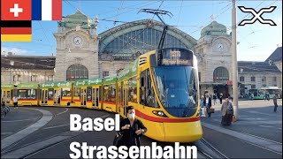 🇨🇭 🇫🇷 🇩🇪 Strassenbahn Basel  Swiss tram cross French and German border  Tram  Switzerland [upl. by Rolanda917]