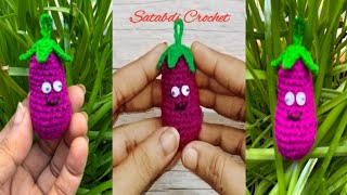 Mini Brinjal Crochet Keyring  Satabdi Crochet  With English subtitles available [upl. by Asilrahc]