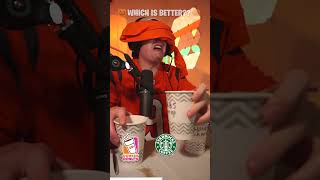 Which is better Starbucks Pumpkin Spice Latte vs Dunkin I never tried these before lol shorts [upl. by Chiles]