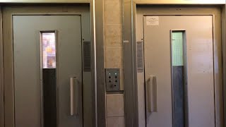 2x 1980s GanzSchindler 2speed traction elevators modernized   Budapest Zsirai Miklós utca 2 [upl. by Geerts]