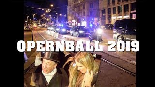 Opernball 2019 POLIZEIESKORTEN LUGNER amp ZAUNGÄSTE [upl. by Ahsilam367]