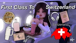 Flying First Class to Switzerland alone  Bloxburg Roleplay  wvoices [upl. by Elin421]