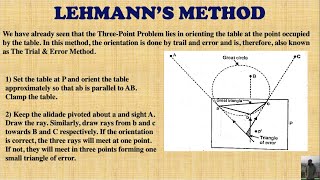 Three Point Problem  Lehmanns Method  Plane Table Surveying  Hindi  Part9  Surveying [upl. by Doris]