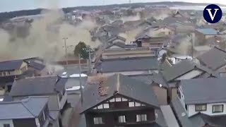 Así se vivió el momento del terremoto de Japón de 74 grados [upl. by Ogdon]