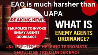 What is Enemy Agents Ordinance Why JampK Police wants those supporting terror be tried under EAO [upl. by Dlnaod]