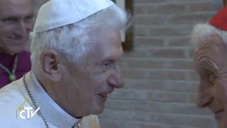 Pope Francis and new Cardinals visit Benedict XVI [upl. by Anik]