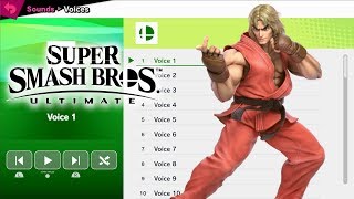 Ken Voices  Super Smash Bros Ultimate [upl. by Aral]