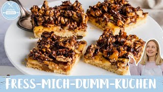 Friss dich dumm Kuchen🍫🎂  Nusskuchen mit Puddingcreme  Einfach Backen [upl. by Terrel]