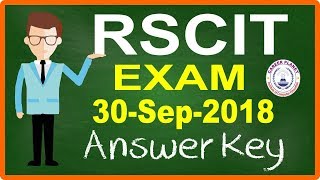 RSCIT Answer Key 30 September 2018RSCIT Exam Paper with Solution [upl. by Halivah819]