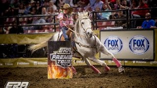 Chayni Chamberlain holds the fastest time of the ERA Premier Tour in the Barrel Racing [upl. by Aihsyt286]