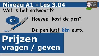 NT2 A1 Les 304  Hoeveel kost de koffie Prijzen vragen en geven  Nederlands leren 11 learn Dutch [upl. by Mannuela]