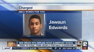 Man breaks into Rippling Woods Elementary School in Glen Burnie [upl. by Rahas866]