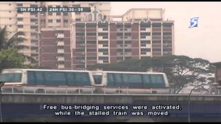 Stalled train causes disruption to Bukit Panjang LRT services  04Jul2013 [upl. by Lynne]