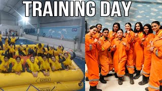 Cabin crew training ✈️ Ditching  Evacuation slide  fire fighting 🔥 [upl. by Yttiy]