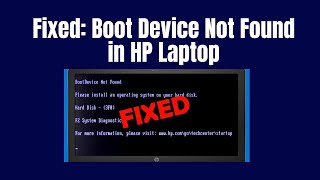 How to Fix Boot Device Not Found HP Laptop 2023 [upl. by Krissy]