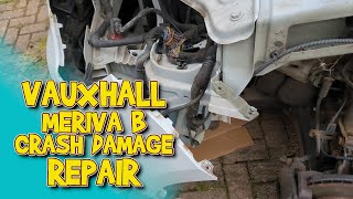 How to remove a Wing and headlight and Front Bumper on a Vauxhall Meriva B Cat N Crash Damage [upl. by Delahk]