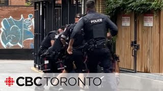 Video shows Toronto police swarming man during trespassing arrest [upl. by Lleihsad642]