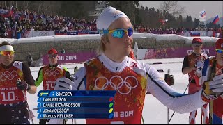 2014 OS Sotji Längdskidor Stafett 4x10 km Herrar [upl. by Gonta]