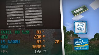 Intel Core i5 6200U  HD 520 amp 4GB RAM in Minecraft 1163  Benchmark FPS Test [upl. by Aivart]