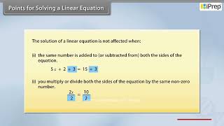 Points for Solving a Linear Equation  Linear Equations in Two Variables  Math  Class 9  iPrep [upl. by Siusan749]