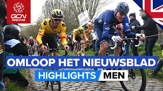 Incredible Solo Attack Conquers The Cobbles  Omloop Het Nieuwsblad 2023 Highlights  Men [upl. by Nogam]