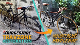 RESTORATION BIKE  Bridgestone Travzone Bike Restoration with MOUSTACHE BAR [upl. by Ruberta]