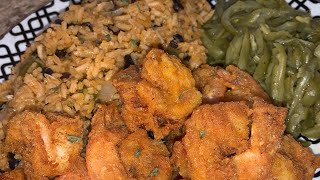 Fried Shrimp  Black Beans amp Rice  Dinner Ideas  Cooking Dinner [upl. by Ho]