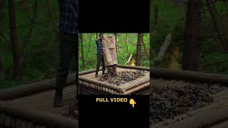 Building a natural dugout shelter Roof bushcraftimprovisation bushcraft [upl. by Hackett774]