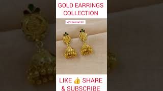 Gold Latest Jwellery collection 23  Tanishq earrings design earring superhitjhumkabeautiful [upl. by Nuahsed]