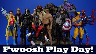 Fwoosh Play Day Customs 3D Prints Third Party and Official Items for a 6inch Display 090219 [upl. by Akiwak]