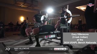 Gary Villeneuve Creek Indian at the 2024 USAPL Bench Nationals [upl. by Akenet]