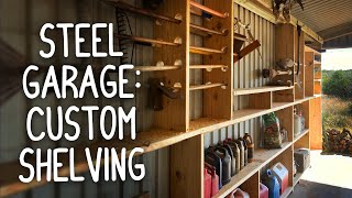 HOW TO MAKE CUSTOM SHELVING IN A METAL SHEDGARAGE [upl. by Oesile]