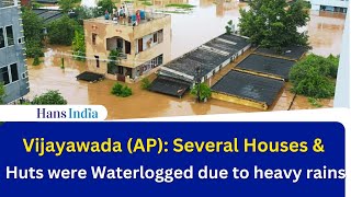 Vijayawada AP Several Houses amp Huts waterlogged due to heavy Rains In the budamerubridge Area [upl. by Arahsat604]