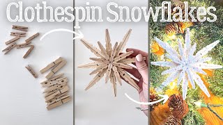 Clothespin Snowflakes Tutorial  How to Make Clothespin Snowflakes [upl. by Euqinimod717]