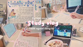 STUDY VLOG 🌻 TỰ HỌC MÙA HÈ CÙNG MÌNH  100N người đăng ký học hành cày phim  jawonee [upl. by Cleaves241]