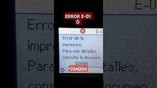 Error 034004 O E01 Solución Impresora Epson L4260 [upl. by Aivatnuhs]