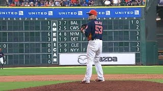 TEXHOU Giles strikes out six in 1 23 innings [upl. by Odlonra]