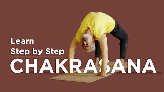 CHAKRASANA Tutorial l URDHVA DHANURASANA Steps for Beginner l Benefits l How to do Wheel Pose [upl. by Enelie]