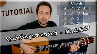 Lieblingsmensch Gitarre spielen Namika Tabs Akkorde einfach How to play [upl. by Asyle881]