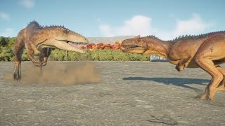 Allosaurus Vs Carcharodontosaurus  Jurassic World Evolution 2 [upl. by Nassi]