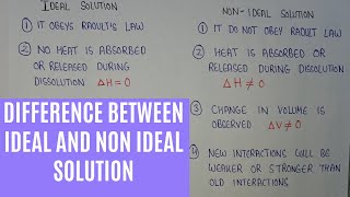 difference between ideal and non ideal solution  ideal and non ideal solution [upl. by Melbourne]