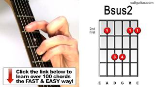 How to play Bsus2  Suspended Guitar Chords Lesson [upl. by Kassey]